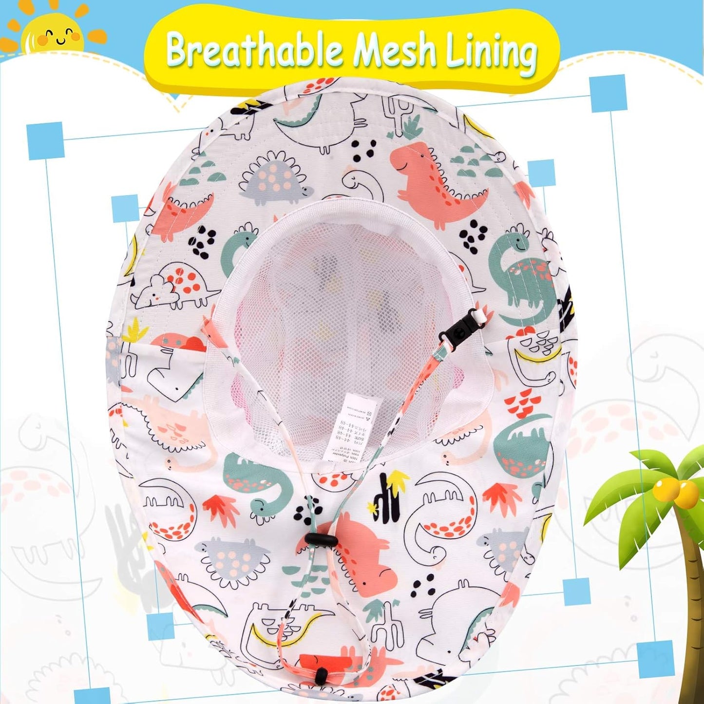 XIAOHAWANG Girls Sun Hat Baby Beach Hats Boys UPF 50+ Kids Summer Protection Cap Toddler Breathable Caps Wide Brim Neck Flap