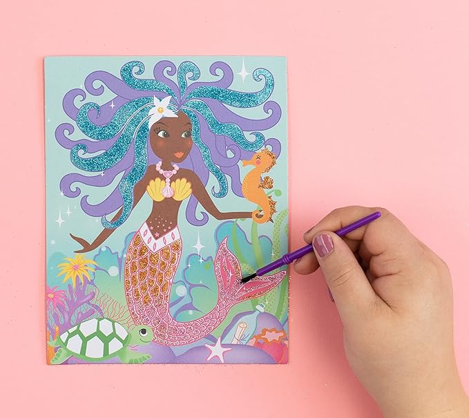 Totally Mermaids Glitter and Foil Art Kit in Keepsake Box to Make, Display and Share