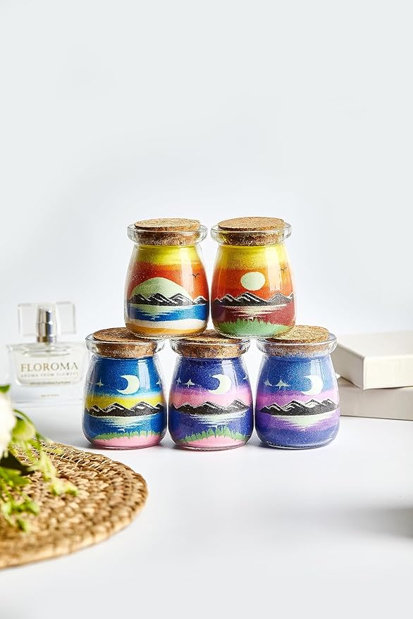 YUANLUGV Sand Art Bottles, Colored Sand with Luminous Sand Art Crafts for Gift Kids, Elegant and Exquisite Sand Art Craft Bottle，Gifts for Girls Boys Kids Women Birthday (b)
