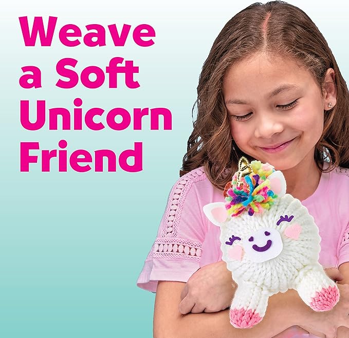 Creativity for Kids Quick Knit Loom Unicorn Plushie - Knitting Craft Kit for Kids - Create a DIY Unicorn Plush Toy