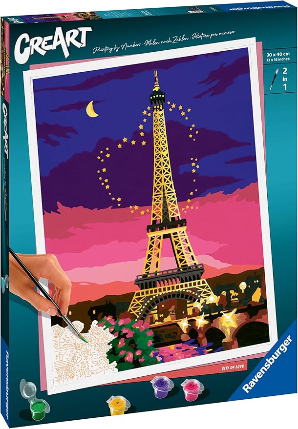 Ravensburger City of Love Paint by Numbers Kit for Adults - 23624 - Painting Arts and Crafts for Ages 14 and Up