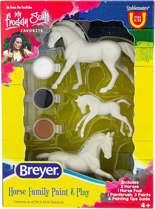 Breyer Horses Stablemates Horse Family Paint Set | 3 Horse Set | 1:32 Scale | Horse Toy | Model #4239, White