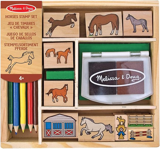 Melissa & Doug 12410 Horses Stamp Set | Arts & Crafts | Stamp Sets & Stencils | 4+ | Gift for Boy or Girl, Multicolor