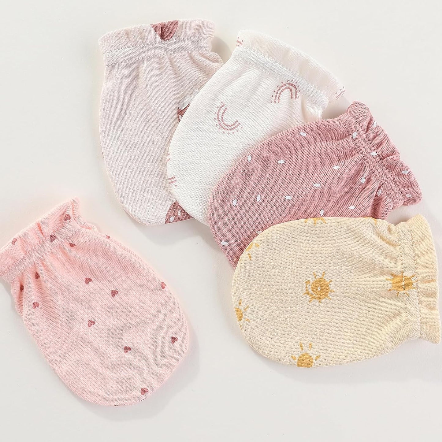 Newborn Baby Boy Girl Caps Mittens Socks Set Cotton Baby Essentials Accessories (Hats+Gloves+Socks)