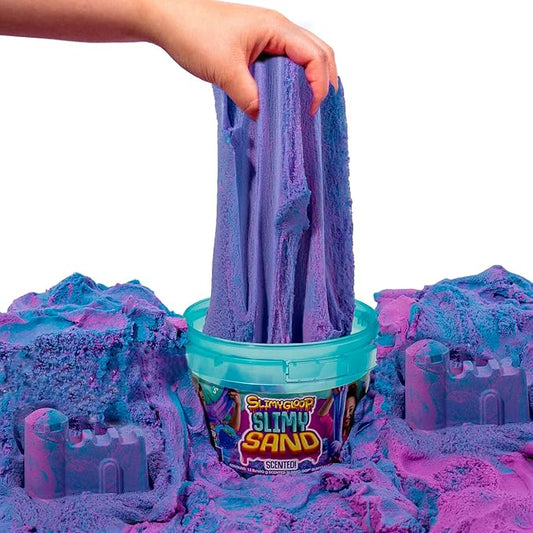 by Horizon Group USA, 1.5 lbs of Berry Scented Moldable, Stretchable, Expandable Cloud Slime, Blue & Purple Marbled, Slimy Play Sand in Reusable Bucket, Non Stick, Sensory Activity