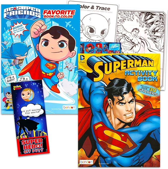 DC Comics Superman Coloring and Activity Book Set (2 Books)