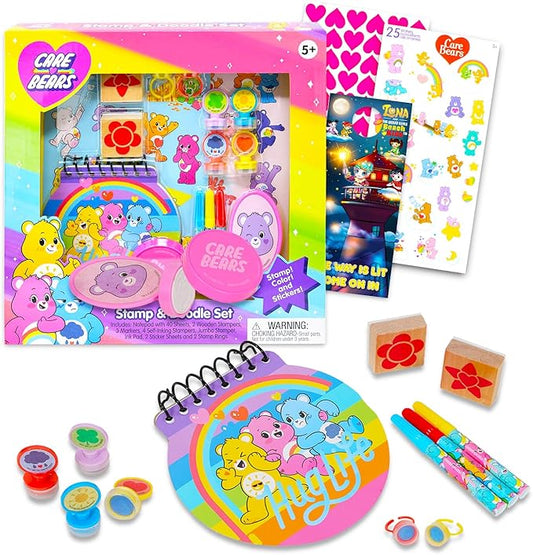Care Bears Stampers Arts and Crafts Set - Care Bears Activity Bundle with Notepad, Stamps, Stickers, More | Care Bears Stationery Kit for Girls