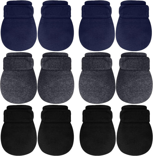 Newcotte Adjustable Baby Mittens No Scratch Newborn Cotton Breathable Gloves Warm Baby Mitts for Boys