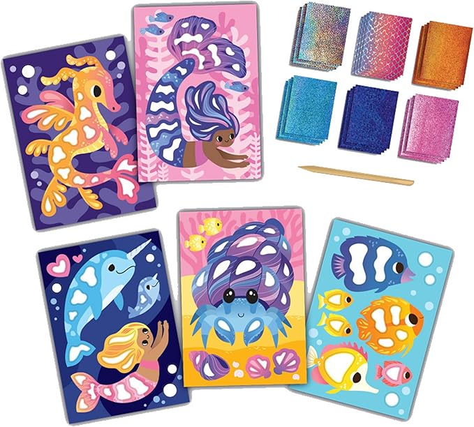 Tiger Tribe: Foil Art - Ocean Magic - Activity Set, Foil Sheets, Art Cards, Ocean Themed Illustrations, Create Underwater Wonderland, Kids Ages 5+