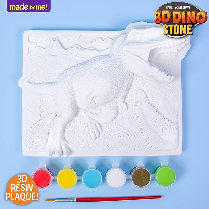 Made By Me Dino Wall Art, 3D Wall Hanging, Resin, T-Rex, Dinosaur, Acrylic Paint by Horizon Group USA