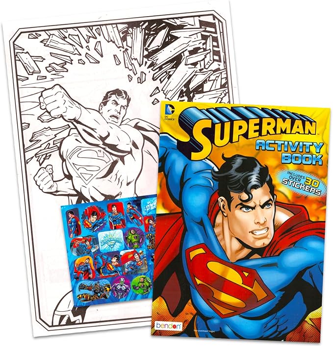 DC Comics Superman Coloring and Activity Book Set (2 Books)