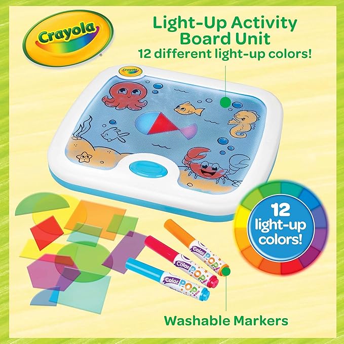 Crayola Light Up Activity Board, Sensory Toy for Toddlers & Kids, Light Box, Light Up Coloring Board, Toys & Gifts for Kids, 3+