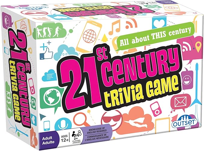 Outset Media 21st Century Trivia Game - Party Game - Family Game - Travel Game - Fun and Easy to Play - 1200 Trivia Questions - for 2 or More Players - Ages 12+