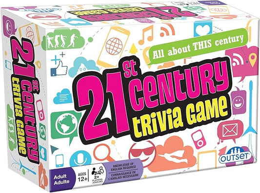 Outset Media 21st Century Trivia Game - Party Game - Family Game - Travel Game - Fun and Easy to Play - 1200 Trivia Questions - for 2 or More Players - Ages 12+