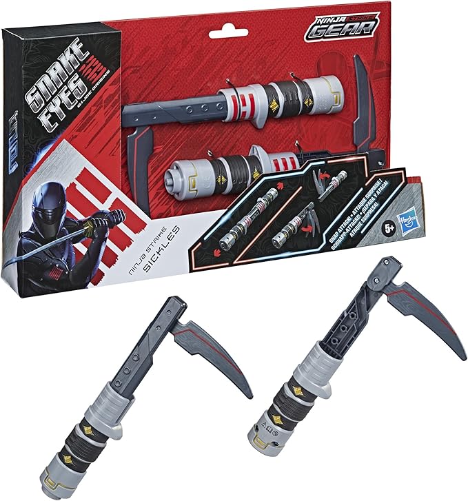 Snake Eyes: G.I. Joe Origins Ninja Strike Gear Ninja Strike Sickles with Snap Attack Action Feature, Roleplay Toys for Kids Ages 5 and Up