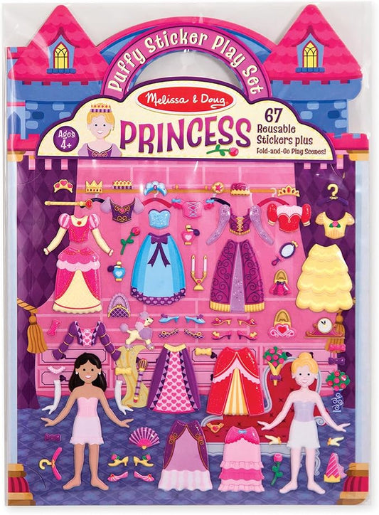 Melissa & Doug Puffy Sticker Set: Princess - 67 Reusable Stickers