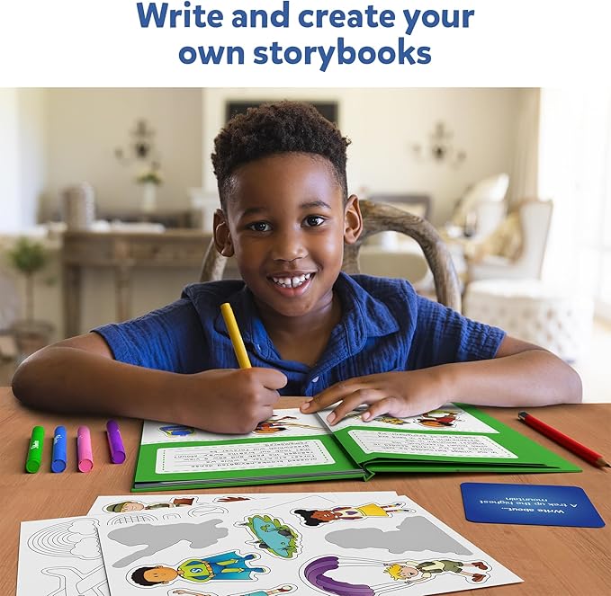 Skillmatics Storybook Art Kit - All My Adventures Art Kit for Kids, Write & Create Storybooks, Creative Activity for Boys & Girls, DIY Kit, 150+ Stickers, Gifts for Ages 5, 6, 7, 8, 9, 10