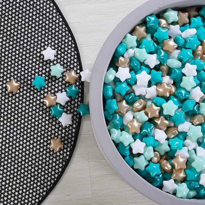 GOGOSO Star Ball Pit Balls for Toddlers -100pcs Star Ball Phthalate Free BPA Free Non-Toxic Crush Proof Play Balls Play Tent Playpen Pool Playhouse Party Decoration