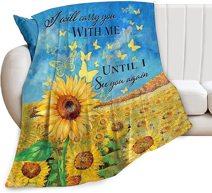 Sunflower Blanket Sunflower Gifts for Women Throw Blanket Bedding Decor Sunflower Decorations Plush Lightweight Warm Soft Thick Flannel Fleece Blanket for Bed Office Sofa Couch 60"X80"