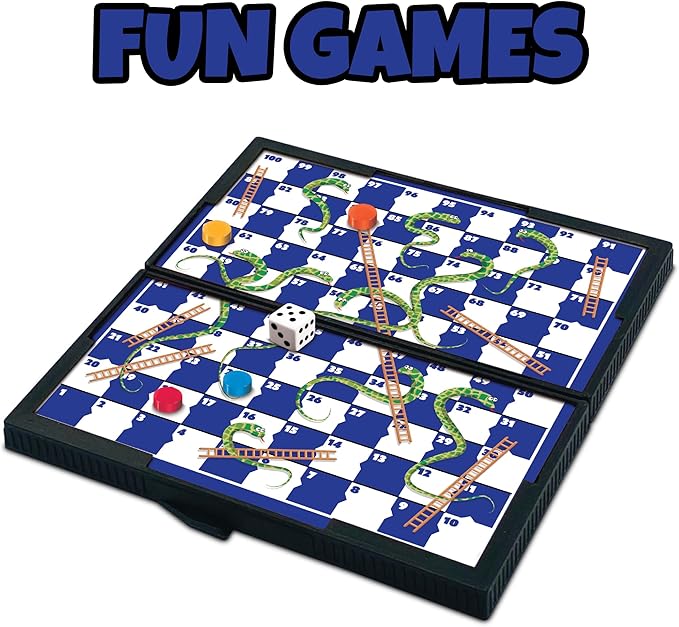 Magnetic Board Game Set by GAMIE - Includes 12 Retro Fun Games - 5" Compact Design - Individually Boxed - Teaches Strategy & Focus - Great for Road Trip/Travel/Camping - Best Gift for Kids Ages 6+