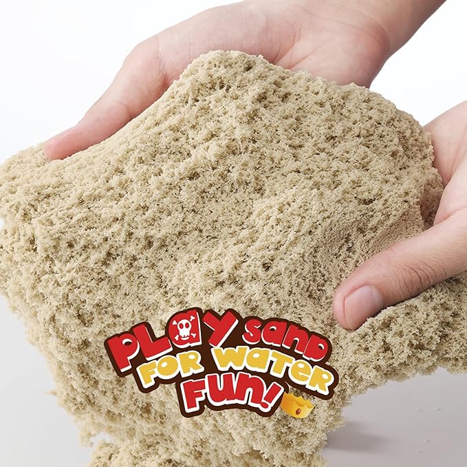 Waterplay Sand Kit - Pirate Adventure Sensory Sand for Water Play, Build Underwater Cities, 2.2lb Sand, Pirate Accessories, Molds, Gems, Tray & Tools, Toy Gift for Kids Ages 4+