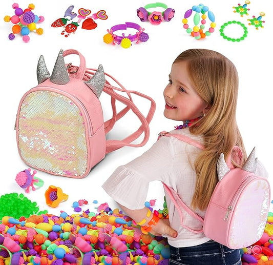 Axel Adventures Pop Beads Jewelery Making Kits for Girls, Colorful Jewelry Crafts Toy for Kids Age 4-8, Necklace, Ring, Bracelet Making Kit for Little Girls, Girls Gift, Educational Girls Gift