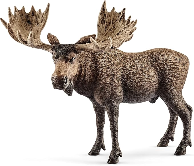 Schleich Wild Life Moose Bull Figurine - Wild Animal Toy Figurine, Durable for Education and Imaginative Play for Boys and Girls, Gift for Kids Ages 3+
