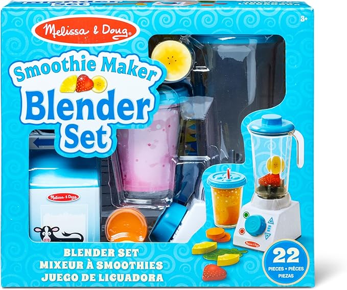 Melissa & Doug Smoothie Maker Blender Set with Play Food - 22 Pieces