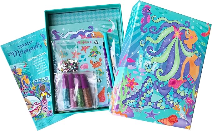 Totally Mermaids Glitter and Foil Art Kit in Keepsake Box to Make, Display and Share