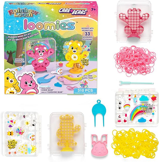 Rainbow Loom: Care Bears Loomies - Cheer Bear & Funshine Bear, Rubber Band DIY Character Kit, Exclusive Cheer Bear Loom, Craft Activity, Kids Ages 7+