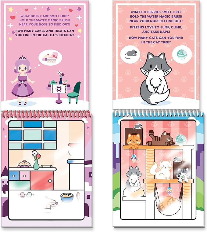 Water Magic - Patented Gourmet Scented Reusable Water Reveal Activity Books - No Mess, All Fun by Scentco (Unicorn and Pet Paradise)