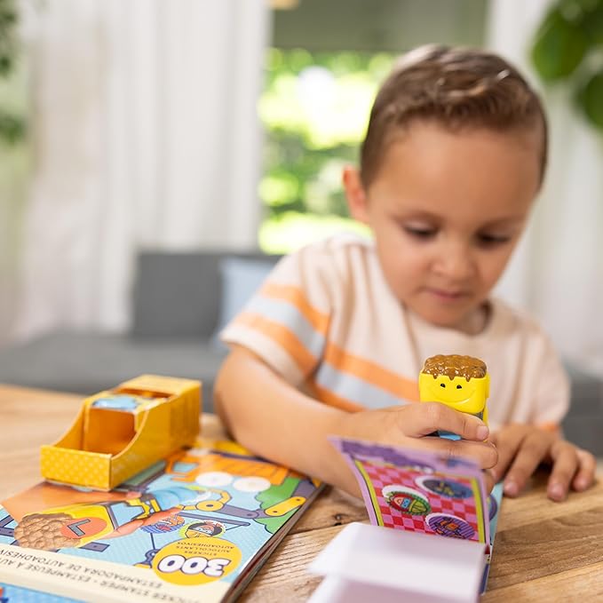 Melissa & Doug Sticker Wow!™ Bulldozer Bundle: 24-Page Activity Pad, Sticker Stamper, 500 Stickers, Arts and Crafts Fidget Toy Collectible Character