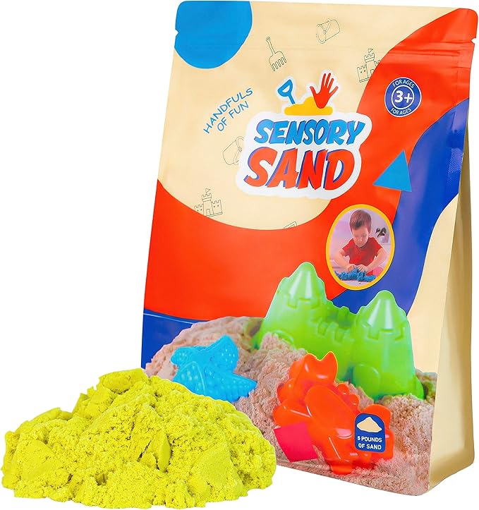Sensory Sand Yellow Sand 5 Pounds Bulk Yellow Color Sand for Kids
