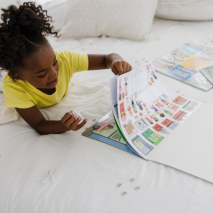 Melissa & Doug Reusable Sticker Pads Set: Habitats, Vehicles, Town: 115 Stickers - Restickable Stickers Book, Sticker Pads For Kids Ages 3+