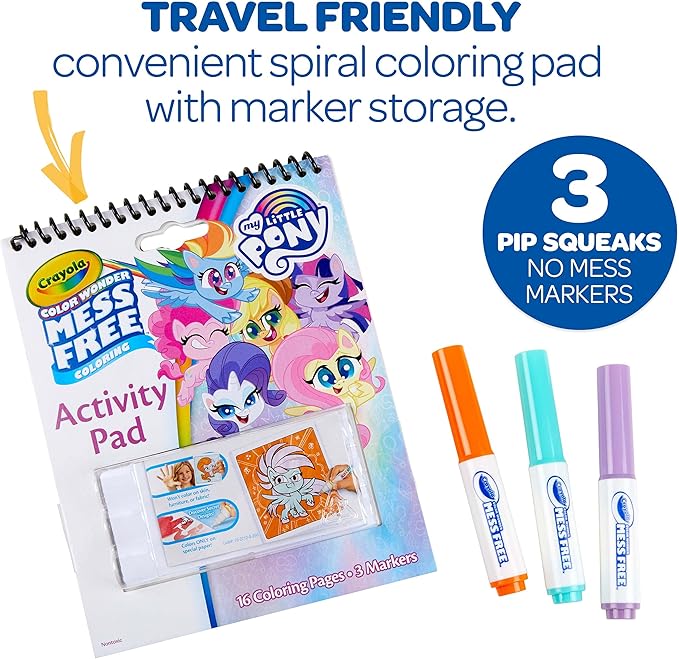 Crayola My Little Pony Color Wonder Activity Pad, 16 Mess Free Coloring Pages, Toddler Travel Activity, My Little Pony Gift
