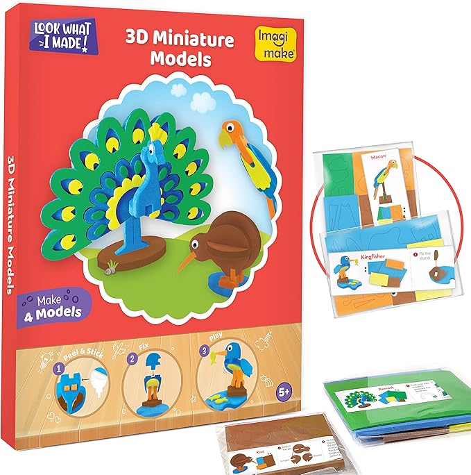 Imagimake 5 in 1 Awesome Craft Kit | Over 15 Projects - Creative DIY Arts & Crafts, Craft Kit for Kids | Gifts for 5 6 7 8 9 10 11 12 Years Old Girls & Boys | Kids Toys, Arts and Crafts for Kids