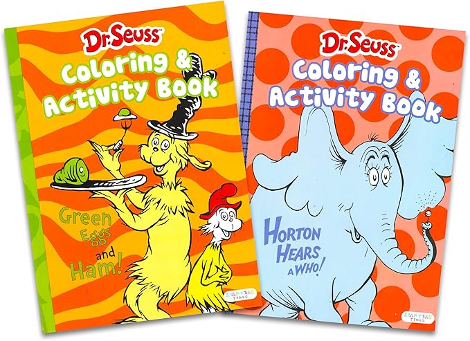 Peppa Pig Coloring Book Super Set for Kids Toddlers Bundle - 3 Pack Activity Books Featuring Dr Seuss Shop, Eric Carle, Peppa Pig (Nick Party Supplies)