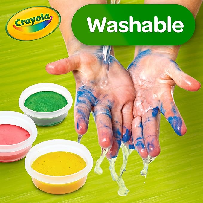 Crayola Spill Proof Paint Set (8ct), Washable Toddler Paint Kit, Includes Brushes, Pots, Activity Pages, Toddler Gift, Ages 3+