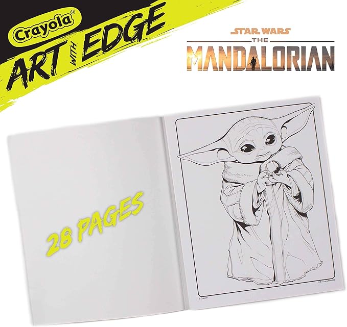 Crayola Mandalorian Coloring Book with Poster, Baby Yoda Featured, Styles Vary, 28 Pages