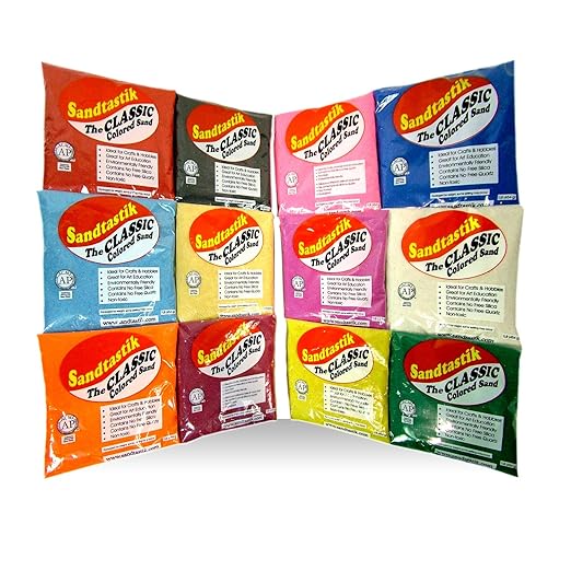 Sandtastik SNDCLSPK121 Colored Sand Class Pack, Yellow,Orange,Blue,White,Green (Pack of 12)
