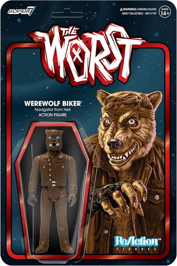 Super7 The Worst Werewolf Biker (Scum Squad) - 3.75" The Worst Action Figure with Accessory Collectibles and Retro Toys