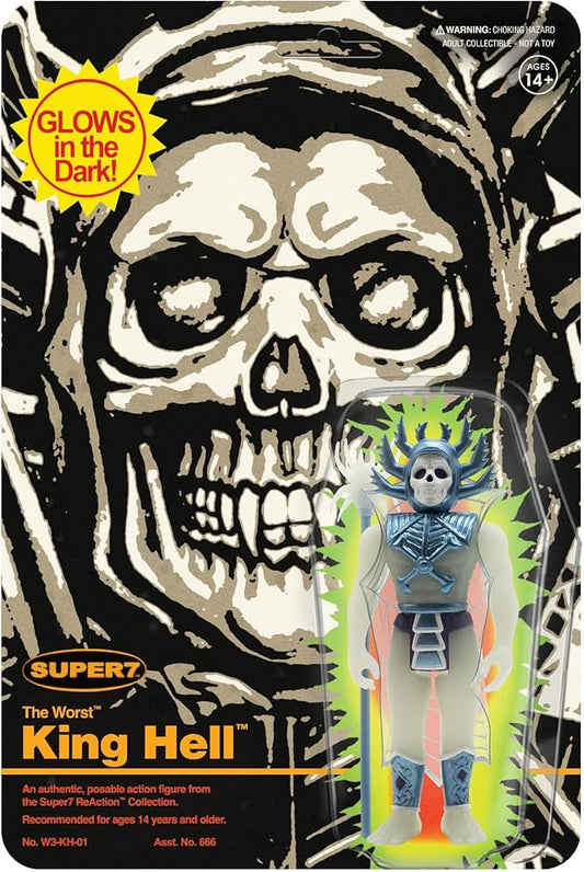 Super7 The Worst King Hell (Monster Glow) - 3.75" The Worst Action Figure with Accessory Collectibles and Retro Toys