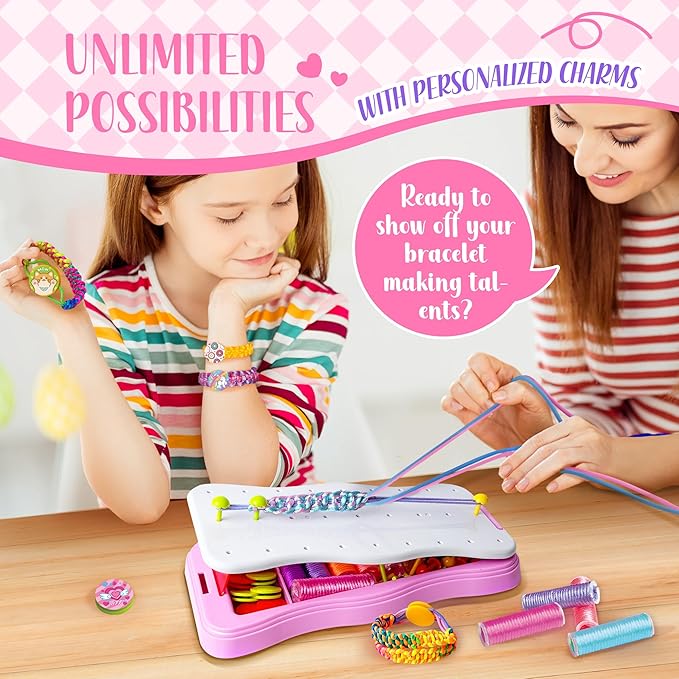 GIRLINK Friendship Bracelet Making Kit Toys - DIY Arts and Crafts Toys - String Bracelets Maker Craft for Ages 6-12 Best Valentine's Day Gift Birthday Gifts Ideas for Girls