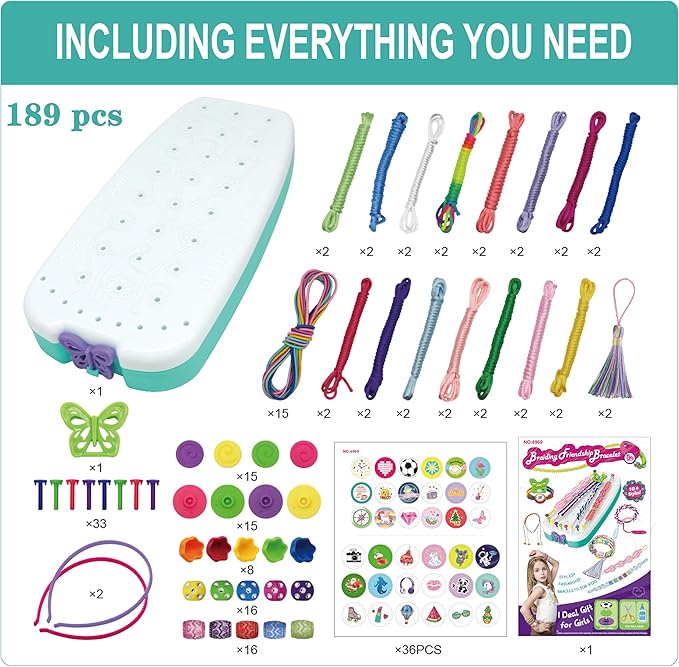 Coiinala Friendship Bracelet Making Kit Toys for Girls, Ages 7-12 Girls Gifts Ideas, Arts and Crafts String Maker, Bracelet DIY, Kids Jewelry Kit, Best Gifts Ideas for Kids Age 7 8 9 10 11 12 Year Old