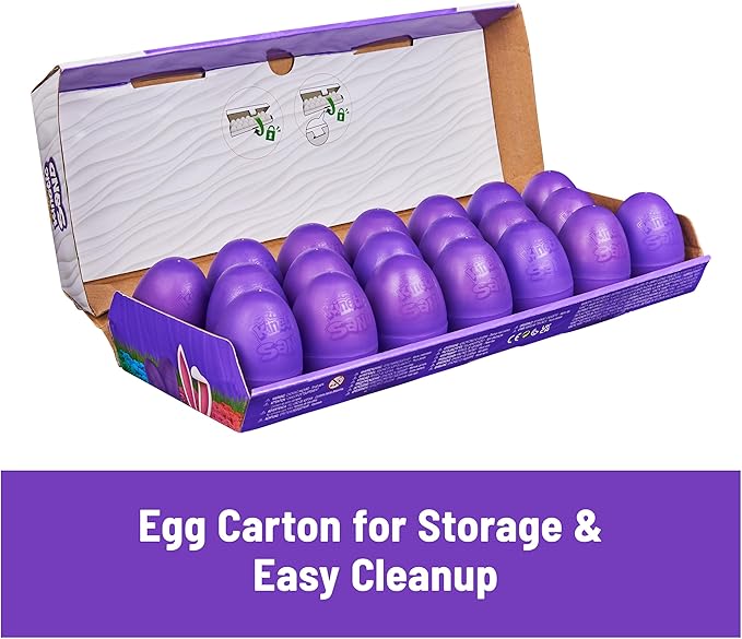 Kinetic Sand, 20-Pack Eggs with 3.3lbs Red, Yellow & Blue Play Sand for Egg Hunts, Party Favors & Goodie Bags, Sensory Toys for Kids Ages 3 and up