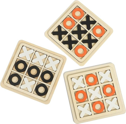 Tic Tac Toe XO Wooden Board Games Desk Toys 3 Pack Classical Family Children Kids Educational Toy