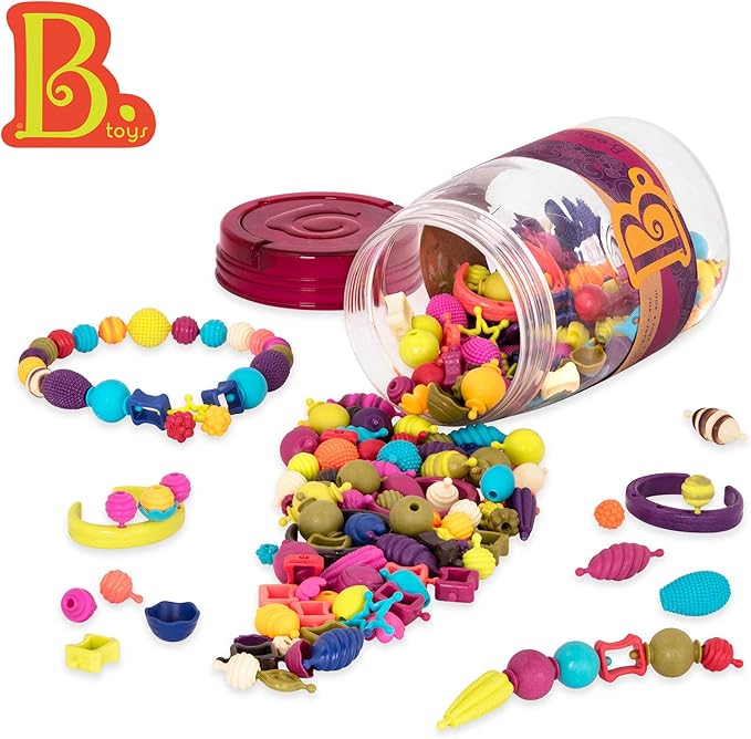 B. toys – Pop Arty! 275 Pcs- Jewlery Making Kit- Creative Pop Snap Bead Set for Kids –DIY Craft Jewelry Making Kit –Necklaces, Rings, Bracelets – 4 Years +