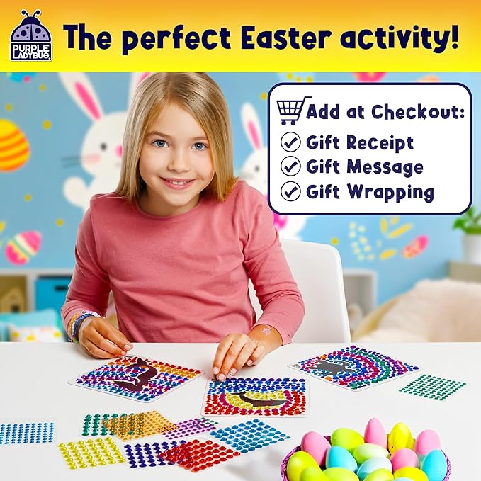 SUNGEMMERS Gem Window Art Suncatcher Kit for Kids 6-8 9 10 11 12 - Birthday Gifts for 7 Year Old Girl, Fun Diamond Art Easter Mermaid Gifts for Girls - Arts & Crafts for Kids, Toys for Ages 5-7