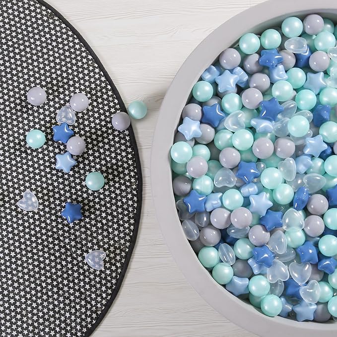 GOGOSO Ball Pit Balls,Plastics Balls for Ball Pit, Stars Hearts Shape for PastelBall for Toddlers Kids