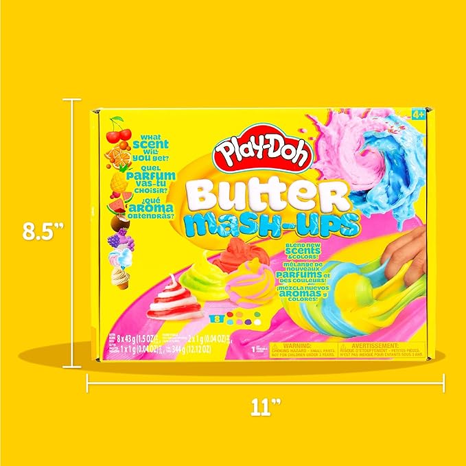 Play-Doh Scented Butter Mash-Ups, 8 Playdoh Pack, Sensory Dough, Playdoh Kit, Gifts for Kids, Popular Kids Toys, Party Favors for Kids 8-12, Compound Packs, Kids Gifts 8-12, Kids Girl Toys